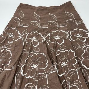 Embroidered Midi Skirt S